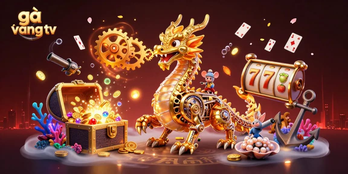 Experience thrilling gameplay at gà vàng tv with slots, treasures, and a stunning golden dragon!
