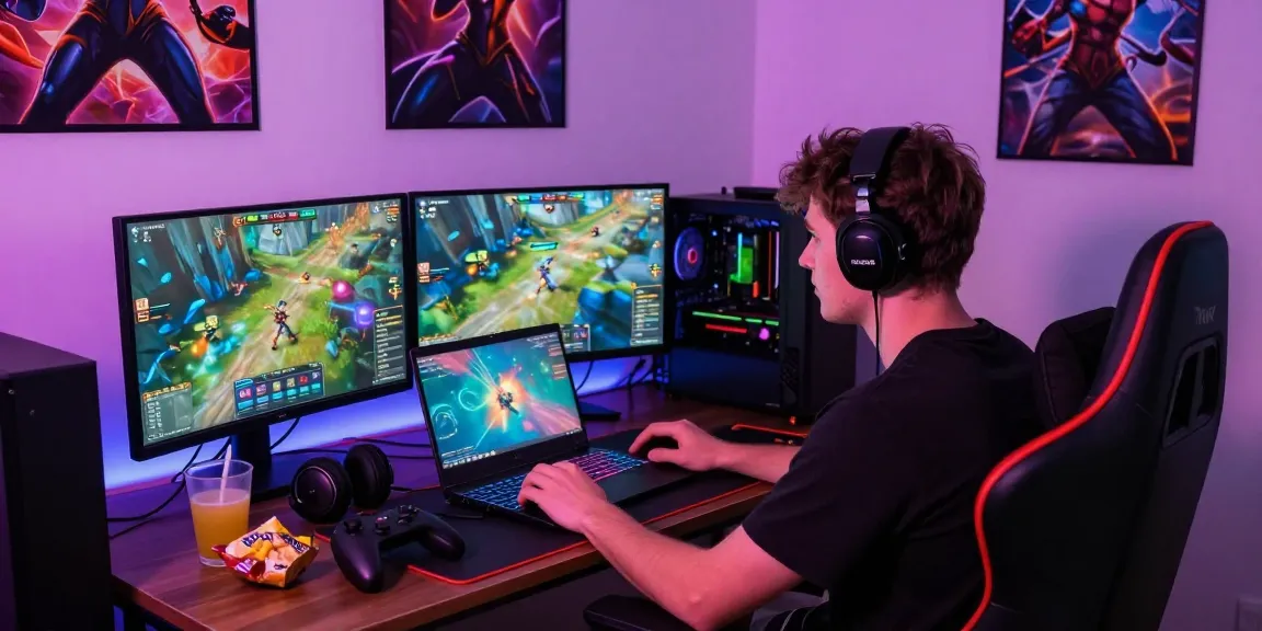 Engaged player enjoying exciting xxx games on a high-end gaming setup.