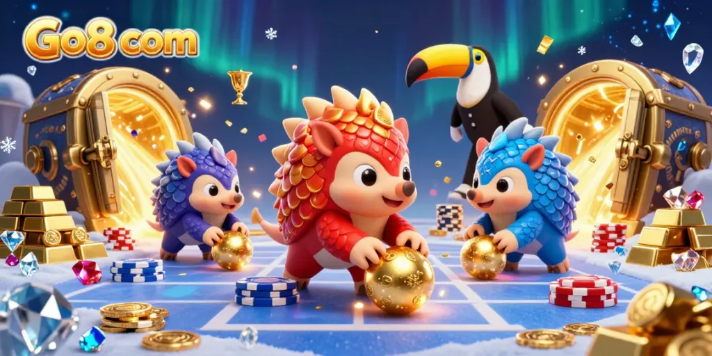 Experience thrilling gameplay at go8 com with dynamic pangolins and golden treasures scattered in the casino.