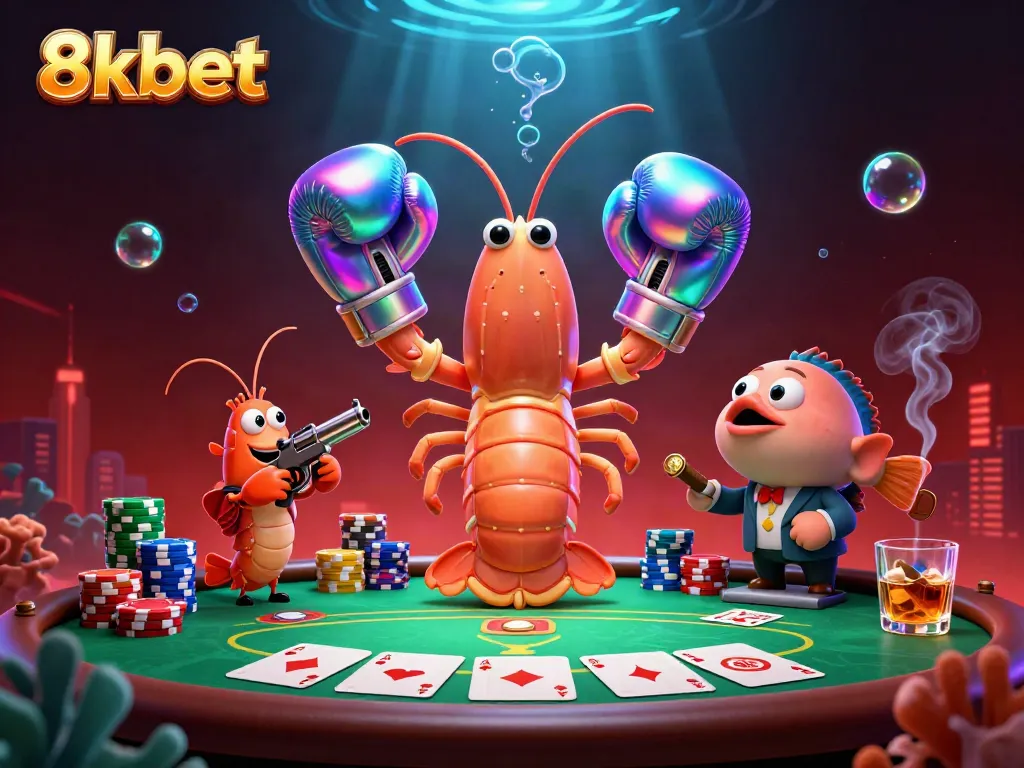 Engage with 8xbet's thrilling experience featuring vibrant underwater casino action and dynamic characters.