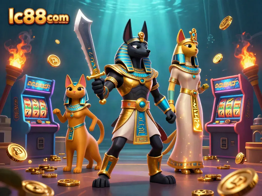 Engage with exciting games at lc88 com, featuring vibrant animations and casino elements.