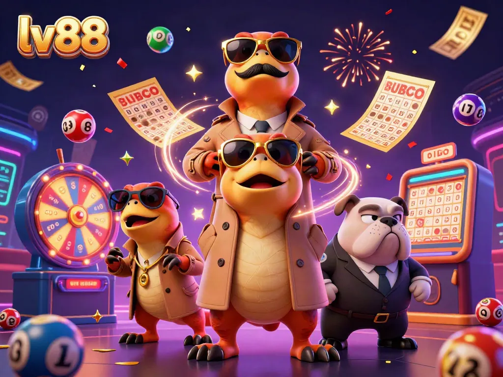 Experience the excitement of lv88 as cartoon raptors attempt entry into a VIP casino lounge.
