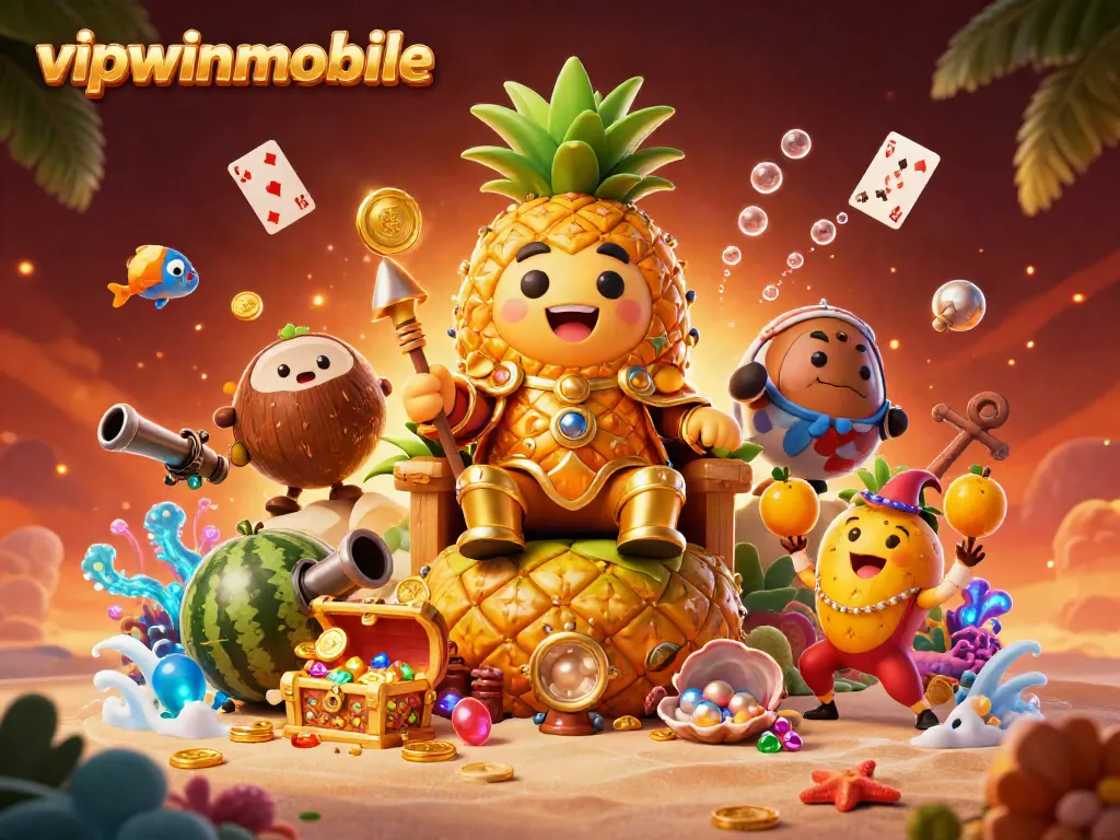 Engage in exhilarating gameplay at vipwinmobile featuring vibrant 3D characters on a beach casino.