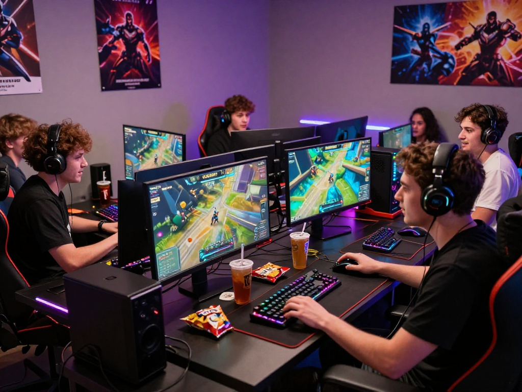 KOMBET168 gaming action scene with players immersed in high-energy competition.