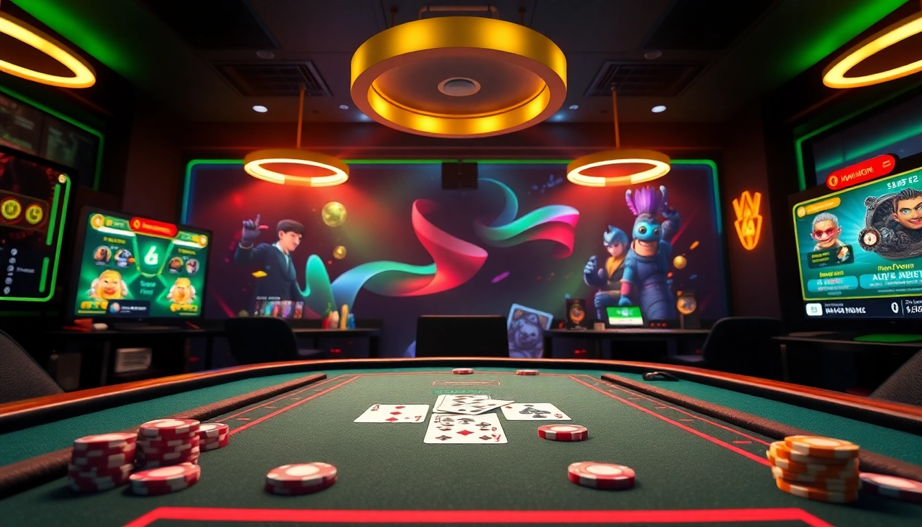 Exciting online gaming scene featuring popular card games at gamebaidoithuong.com.vc.