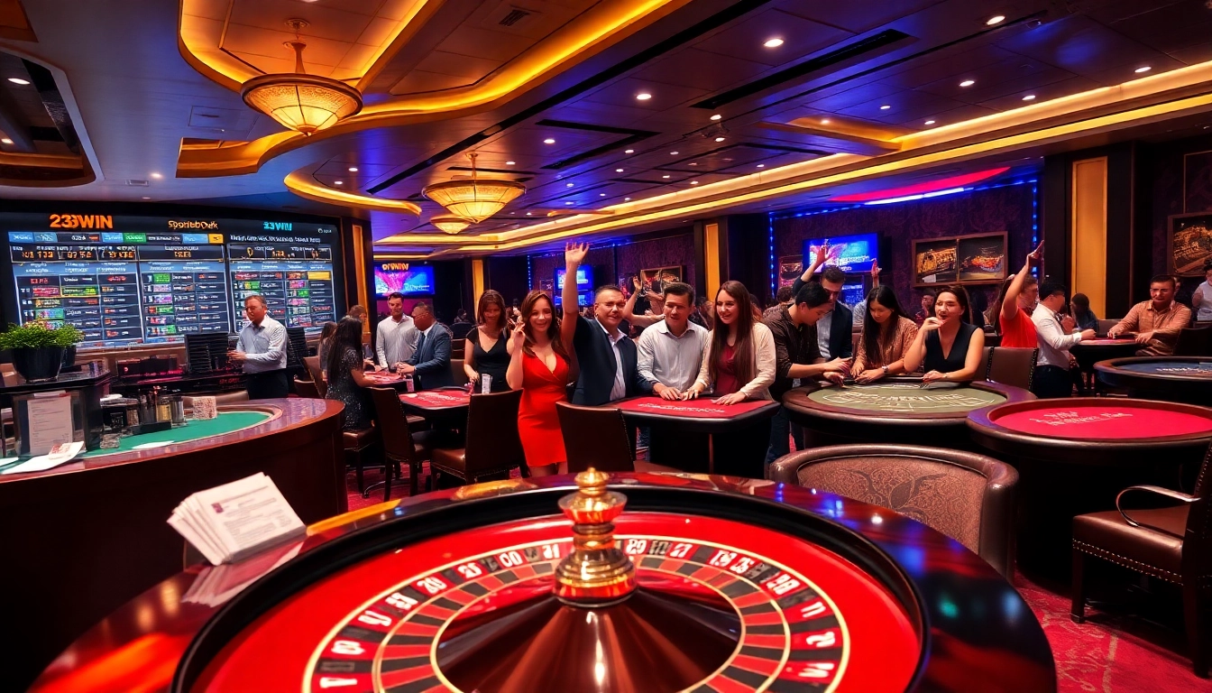 Experience thrilling gaming at https://23win.autos/ with poker chips on an elegant casino table.