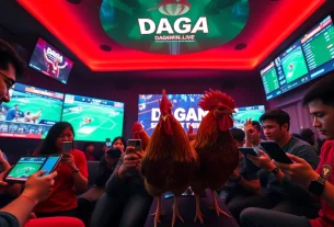 Engaging online betting scene at dagawin.live featuring excited players and dynamic cockfighting visuals.