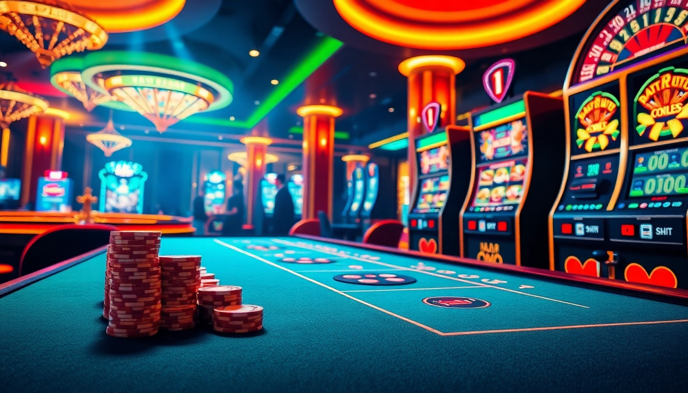 Experience the thrill of winning at WE88 casino with a vibrant gaming scene featuring poker chips and a roulette wheel.