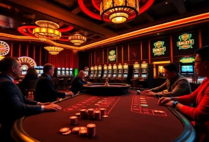 Exciting poker scene at mb66.nyc with players and vibrant casino elements.