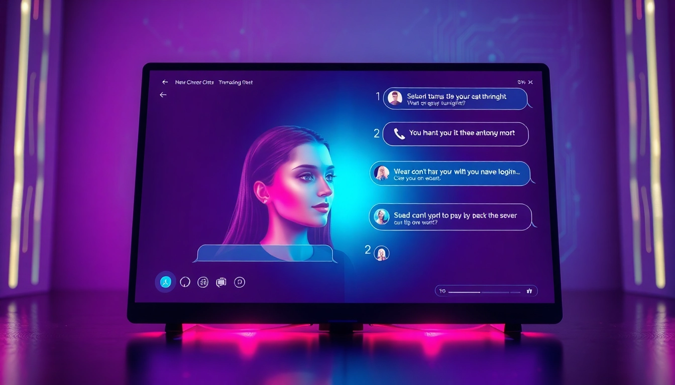 Engaging AI chatbot interface for sex chat AI with modern design elements.