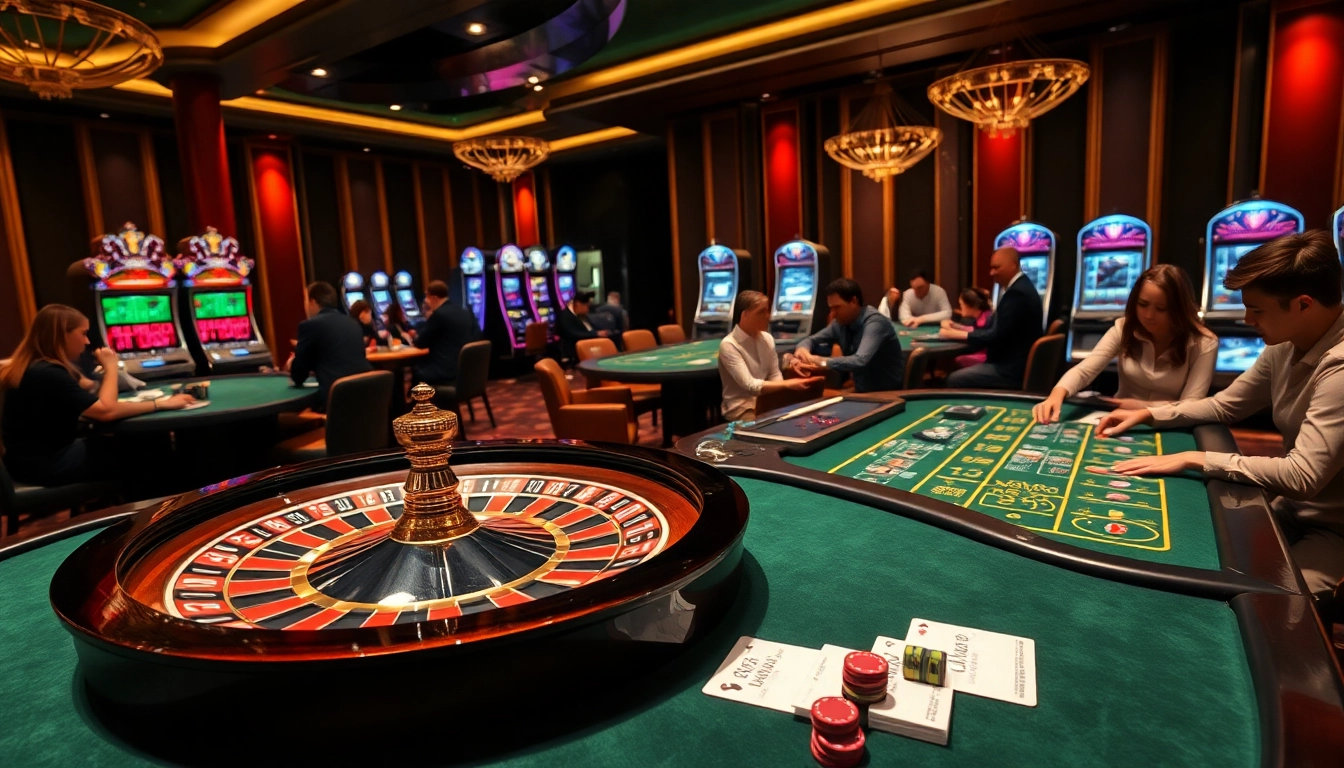 Experience the thrilling atmosphere of casinos at https://debet678.com/, featuring poker tables and vibrant roulette wheels.