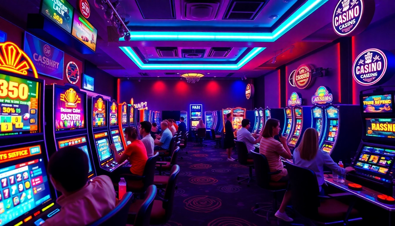 Dynamic online casino gaming scene inspired by stimmgewitter.org, showcasing diverse players and vibrant colors.