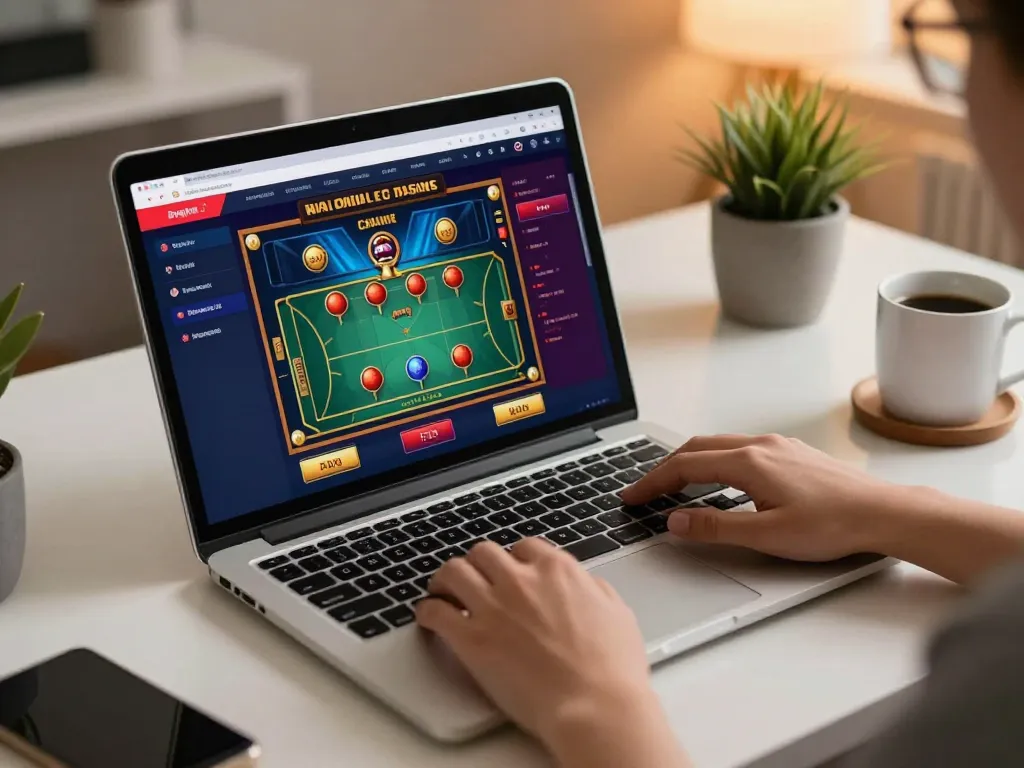 Engaging online casino gameplay on 789win from a modern home setup.