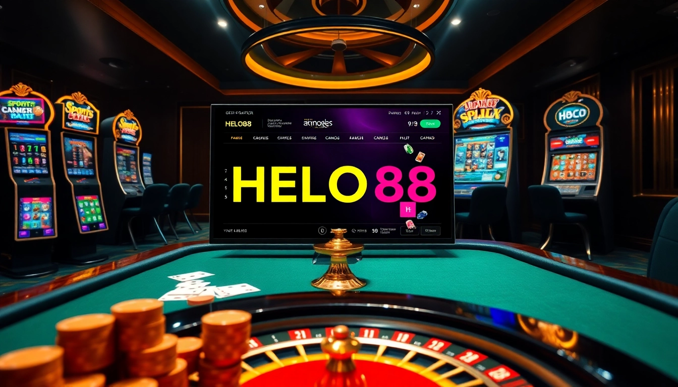 Experience the thrill of HELO88 with vibrant casino gaming elements and sports betting.