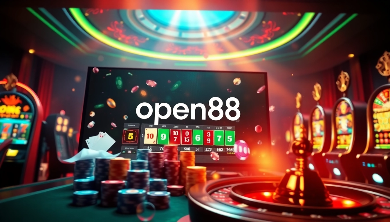 Experience the thrilling casino environment with open88 offering vibrant slot machines and immersive betting action.