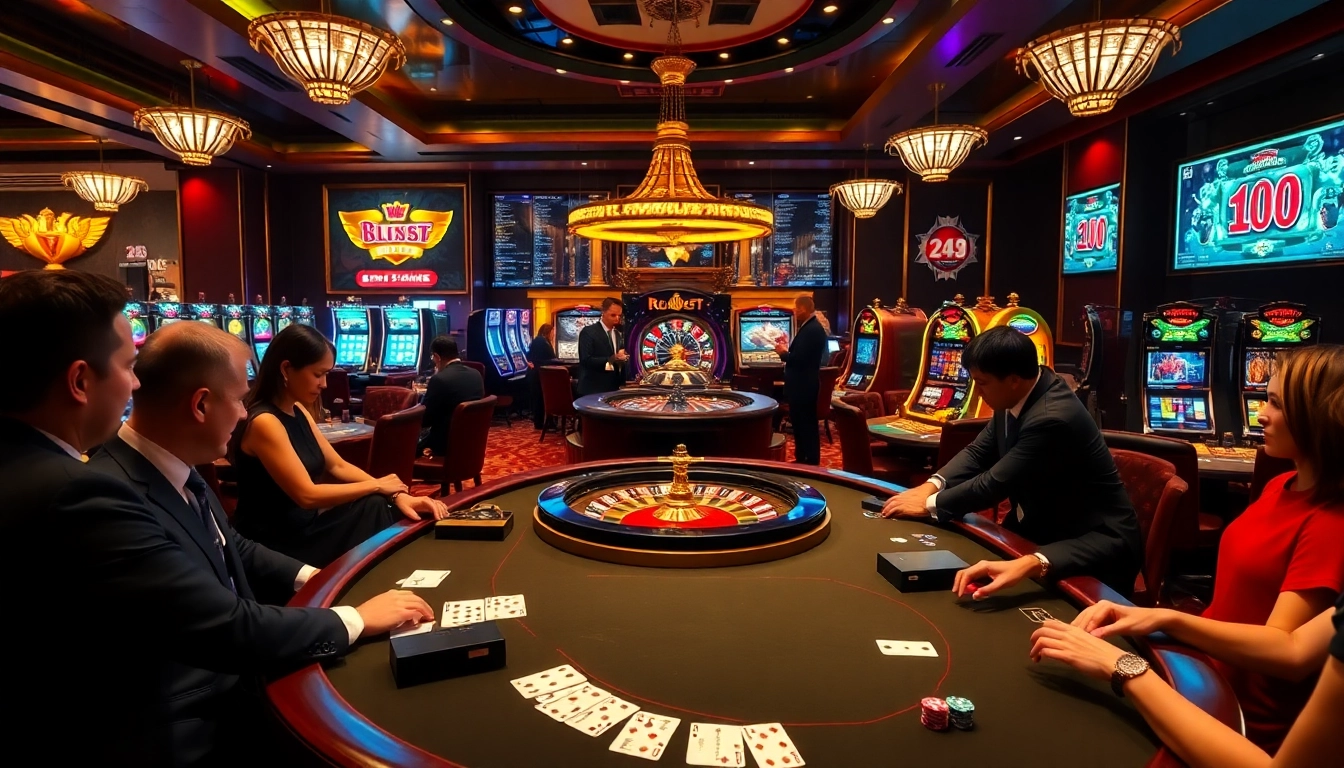 Experience high-stakes play at 28bet with vibrant casino tables and thrilling slot machines.