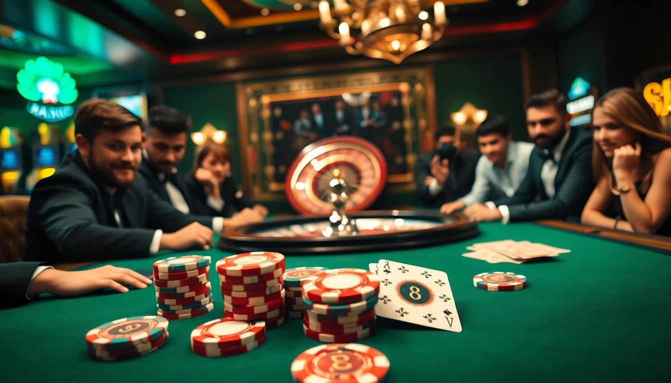 Experience the thrill of high-stakes poker with DA88's vibrant gaming scene and elegant casino elements.
