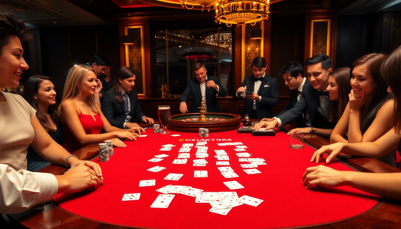 Experience thrilling gameplay at https://bem88.com with poker chips and a lavish casino scene.