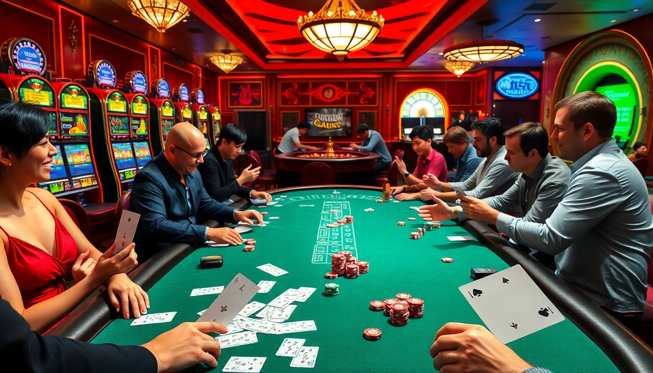 Players celebrating wins at the casino while engaging in thrilling games on https://bl555.support.