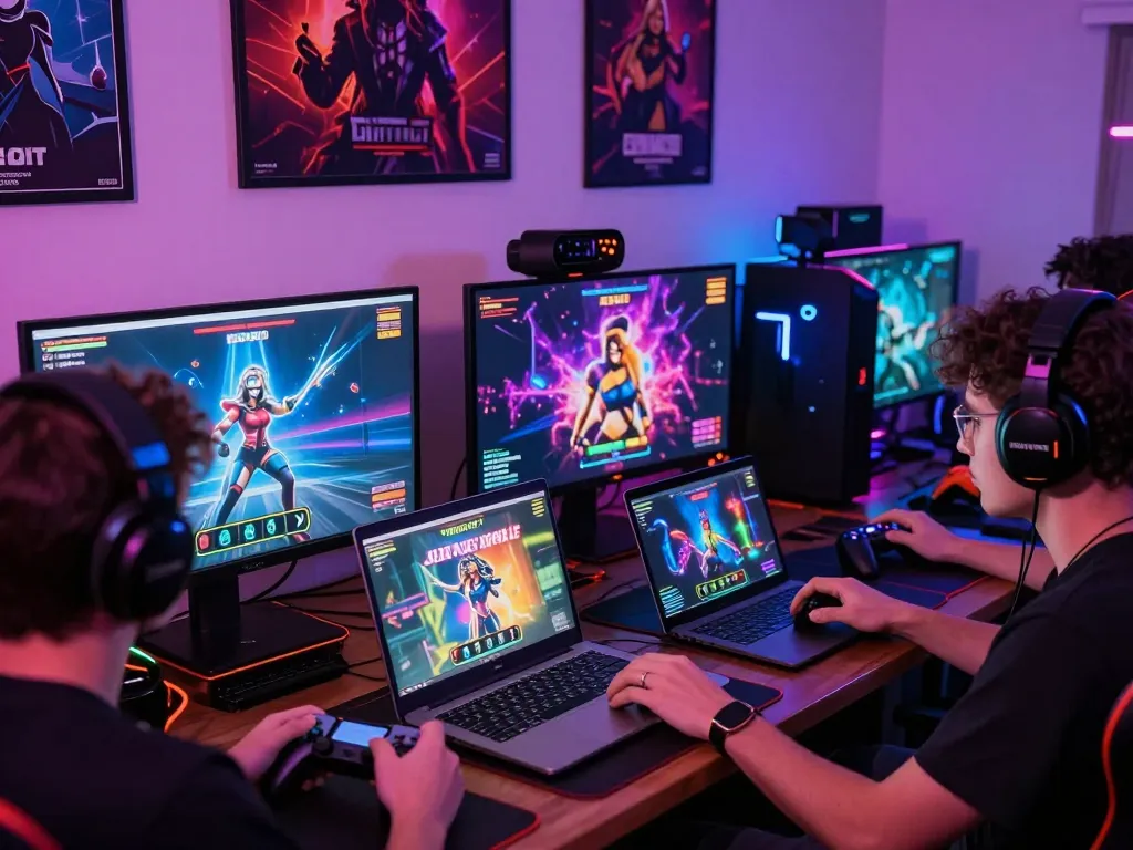 Exciting gaming scene showcasing players immersed in various sex games, highlighting interactive gameplay and vibrant graphics.