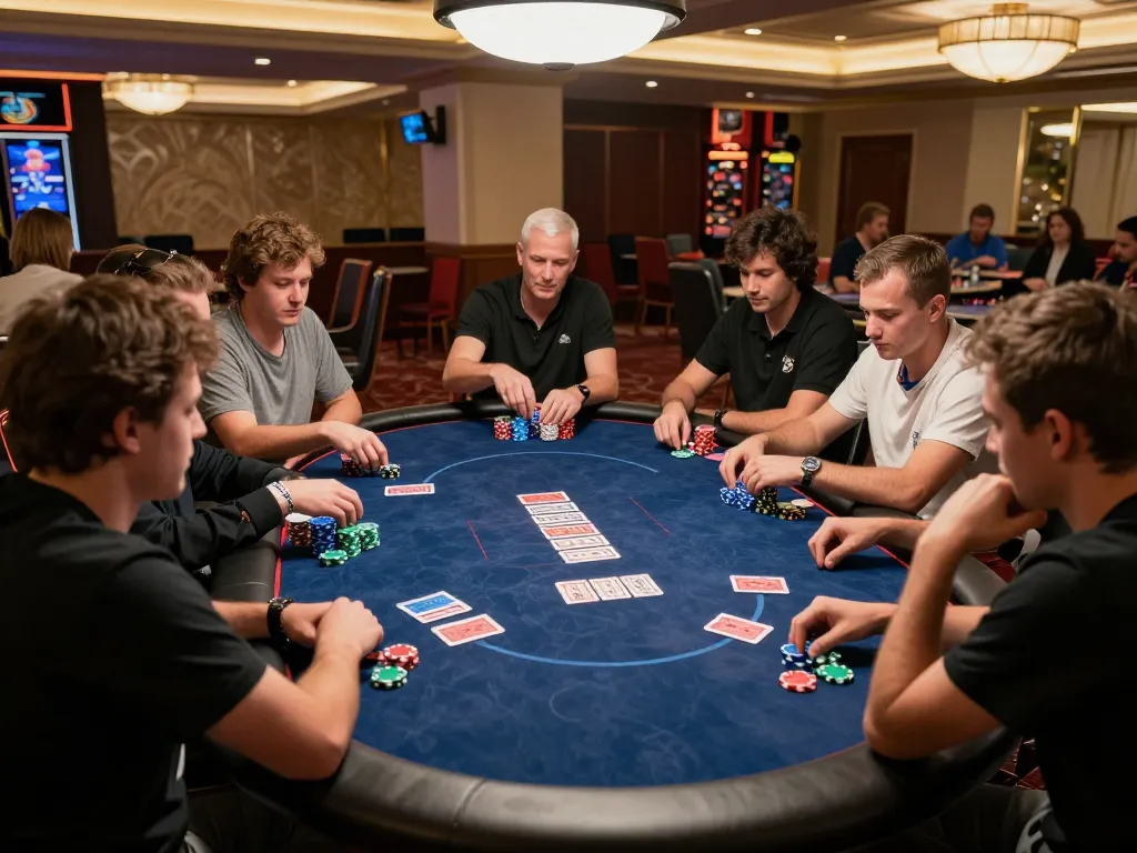 Players enjoying a thrilling poker game at 999bet casino with dynamic gameplay and vibrant atmosphere.