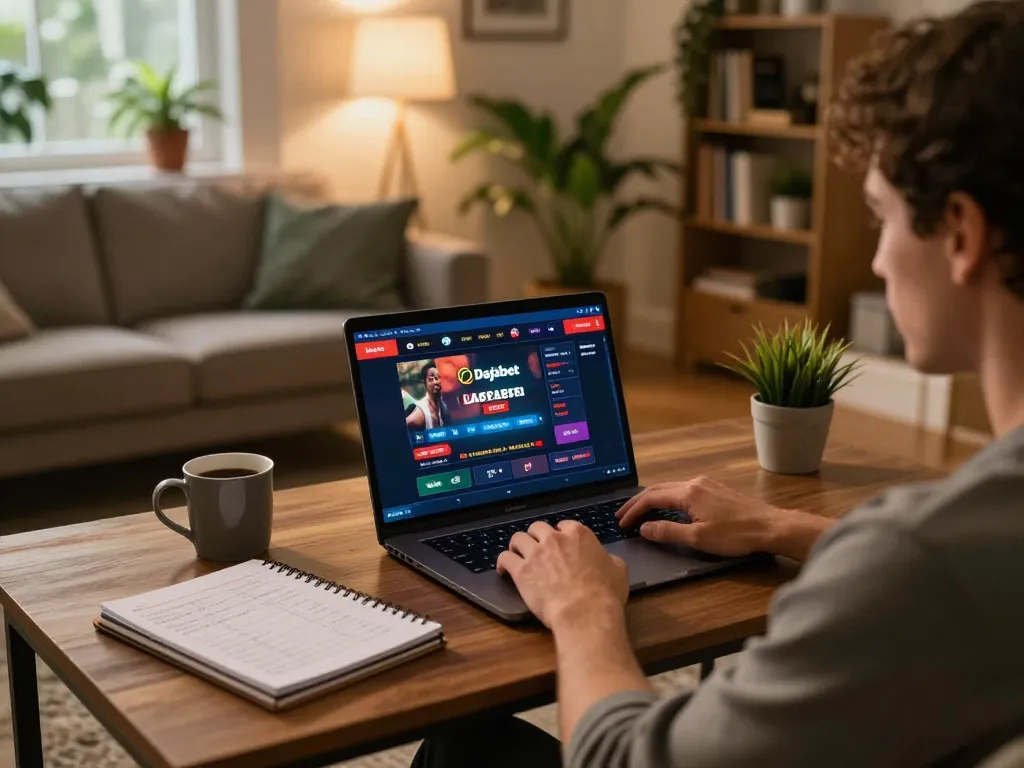 Engaging in strategic gameplay on Dafabet's online platform from a cozy home environment