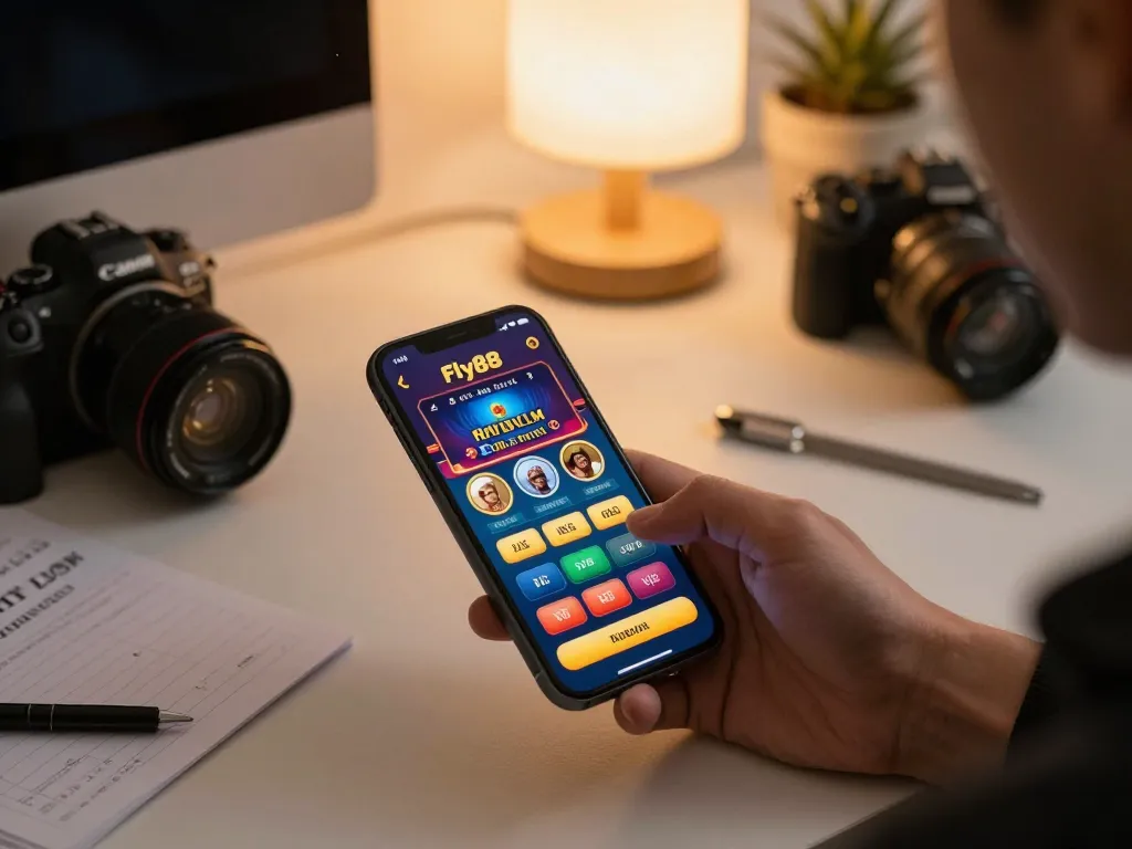 Engaging gameplay experience with fly88 app on smartphone showcasing live dealer options