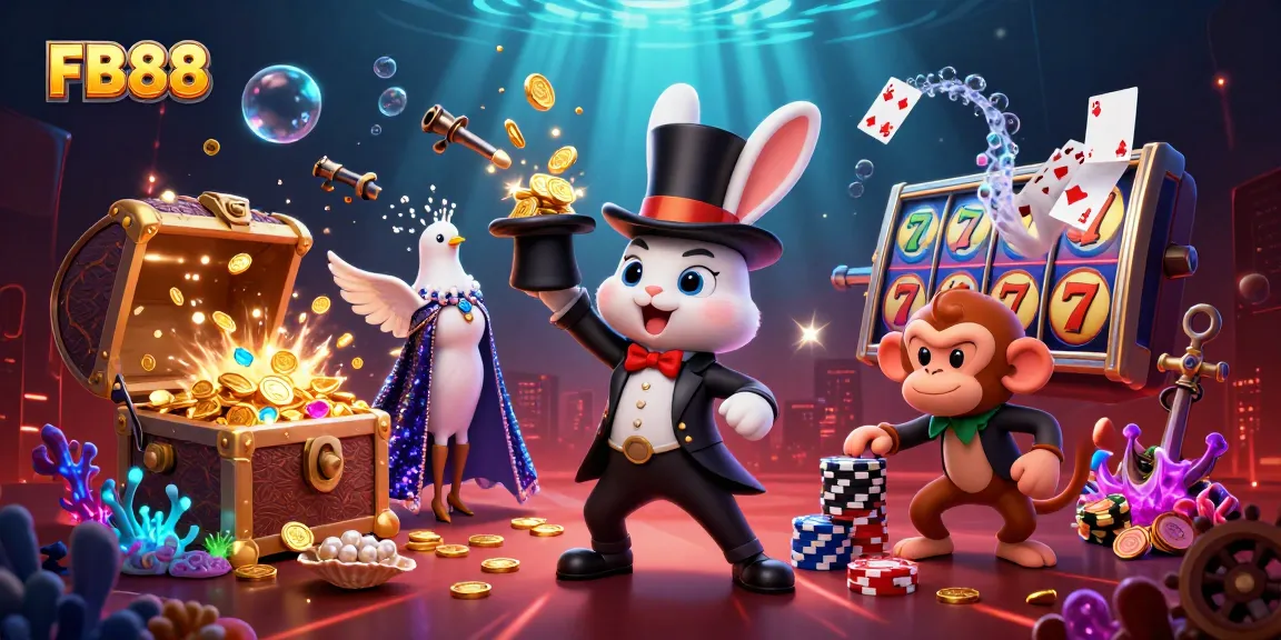 Engage with FB88's thrilling gaming adventure featuring a magician rabbit and dynamic slots.