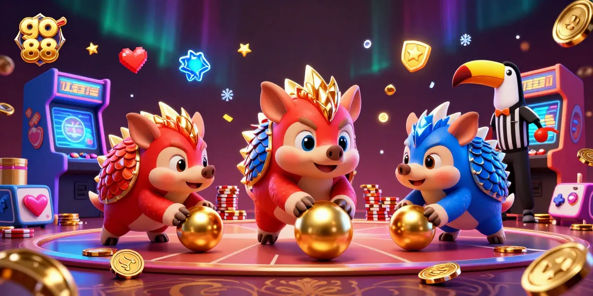 Experience the excitement of go 88 with rival pangolins engaging in a dynamic casino battle.
