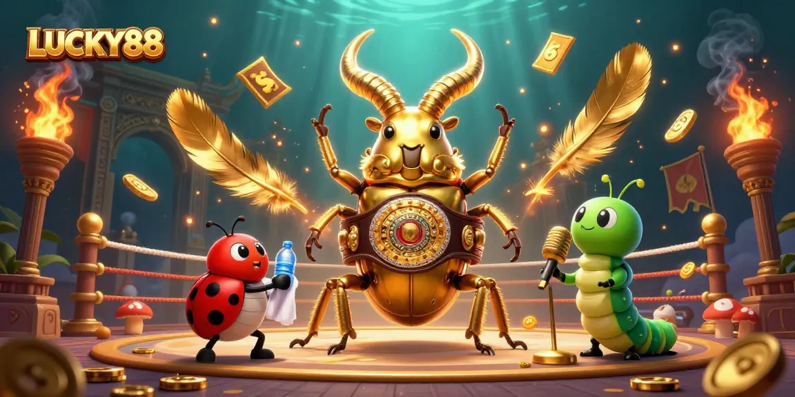 Engage with the LUCKY88 experience in this vibrant 3D illustration featuring dynamic casino elements and characters.