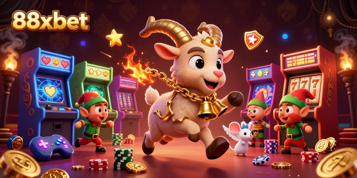 Experience the thrill at 88xbet with Krampus and festive elements in a dynamic casino scene.