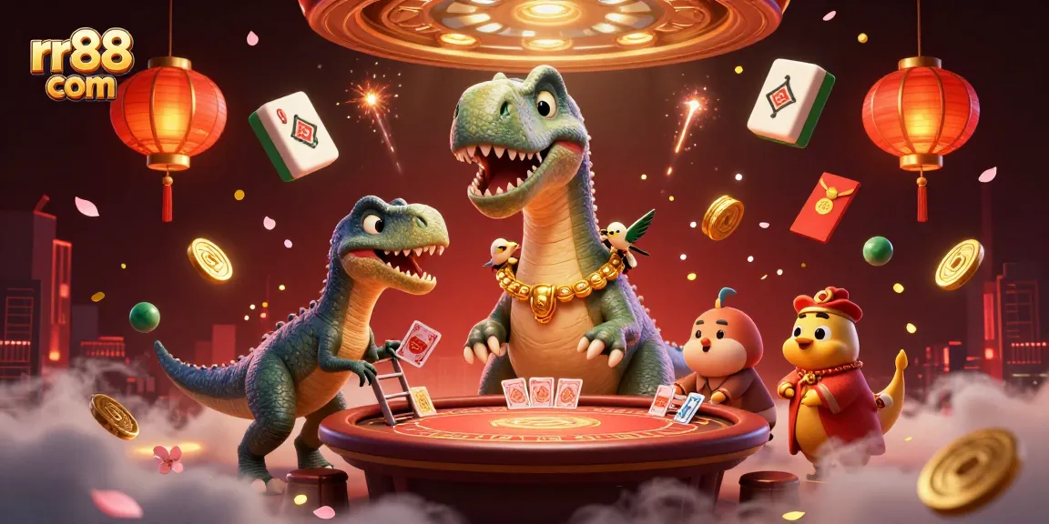 Experience thrilling moments at rr88 com with a lively 3D casino illustration depicting dynamic gaming elements.