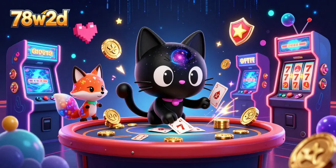 Engage in thrilling gameplay at 78w2d with a vibrant cosmic casino scene full of colorful gaming elements.