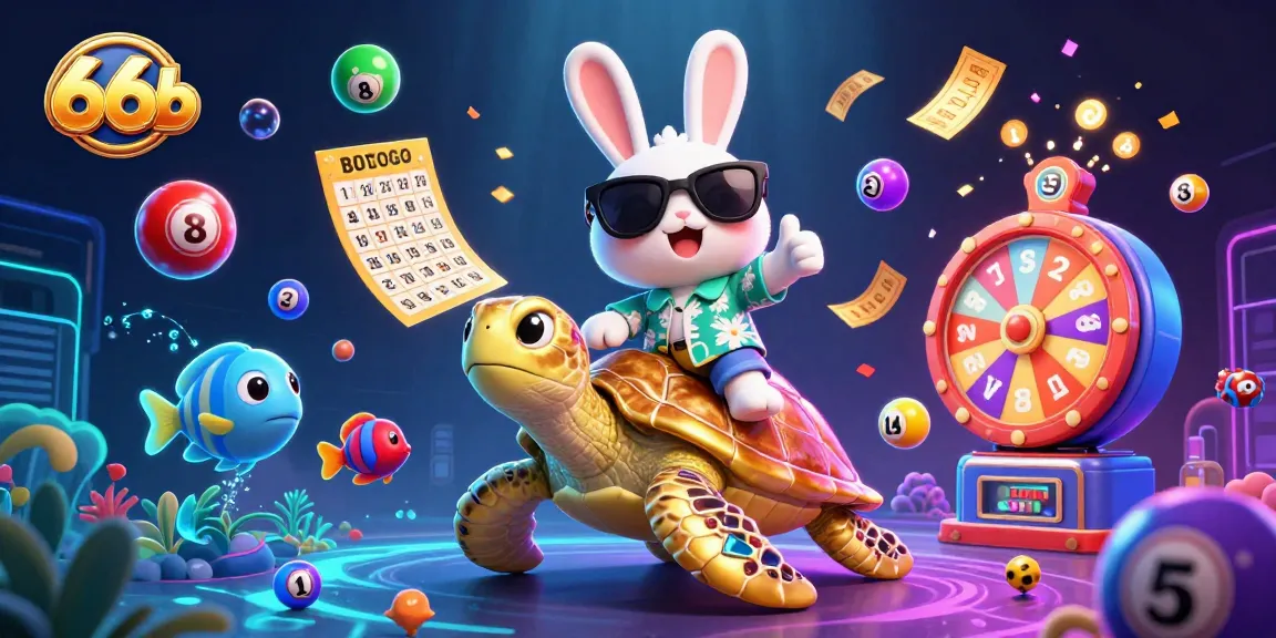 Win big with 66b in a colorful themed lottery scene showcasing vibrant elements