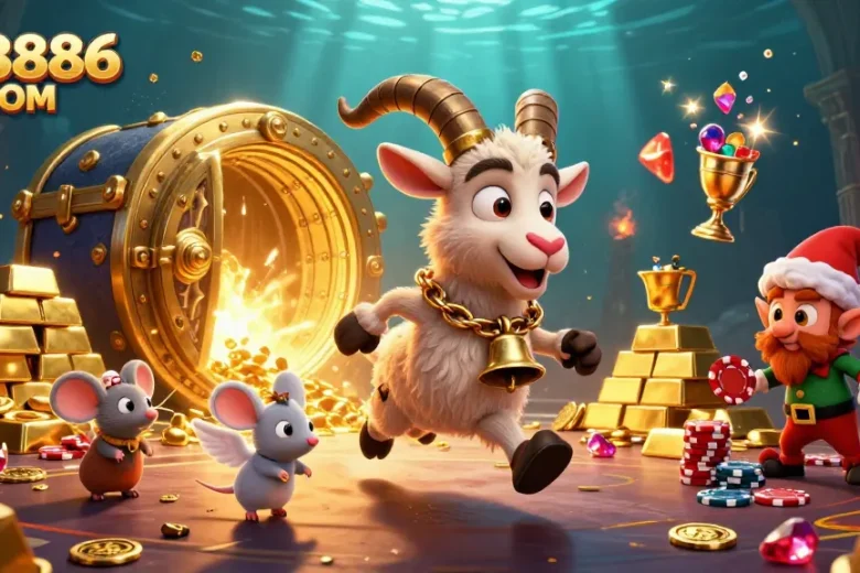 Experience thrilling gameplay at QS8886 COM with a festive holiday-horror casino scene filled with treasures.