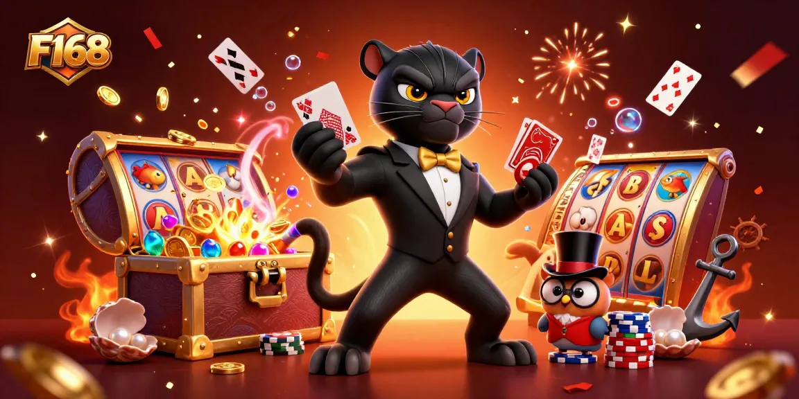 Experience thrilling gameplay with F168's lively casino characters and dynamic elements.