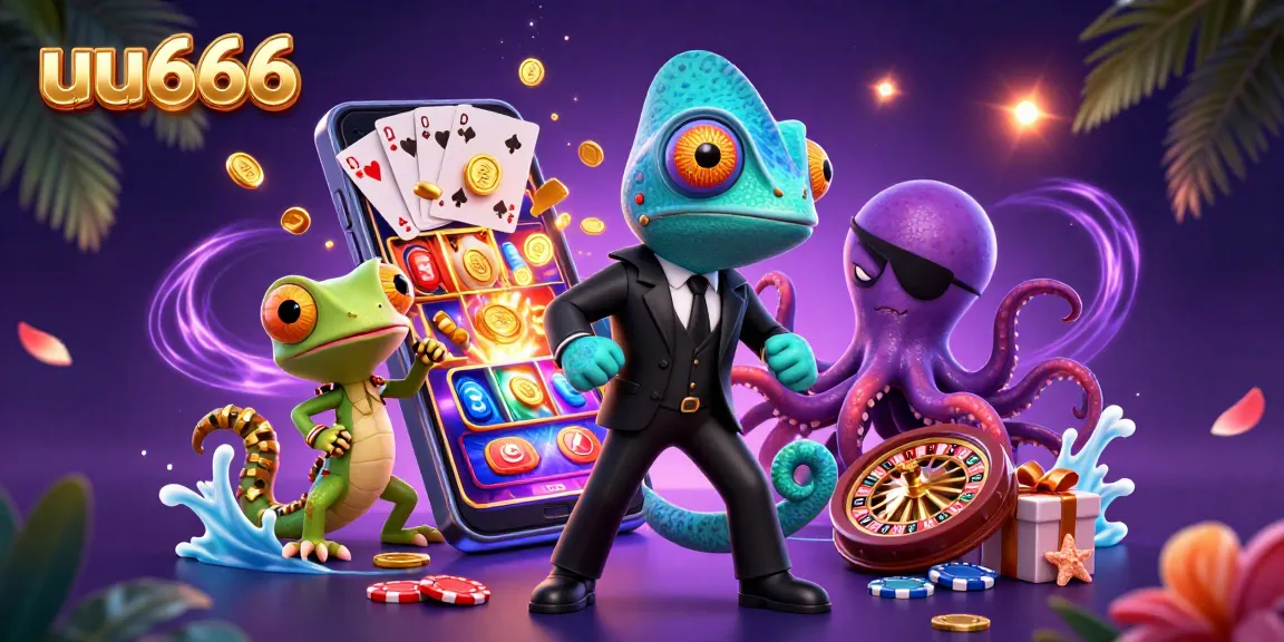 Spin the reels with exciting uu666 slot game action featuring vibrant characters and casino elements.